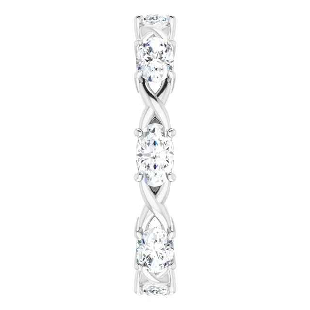 1.68 ct. Oval Diamond Eternity Band Infinity Style Band