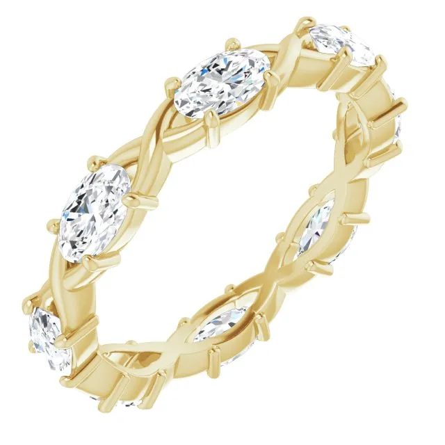 1.68 ct. Oval Diamond Eternity Band Infinity Style Band