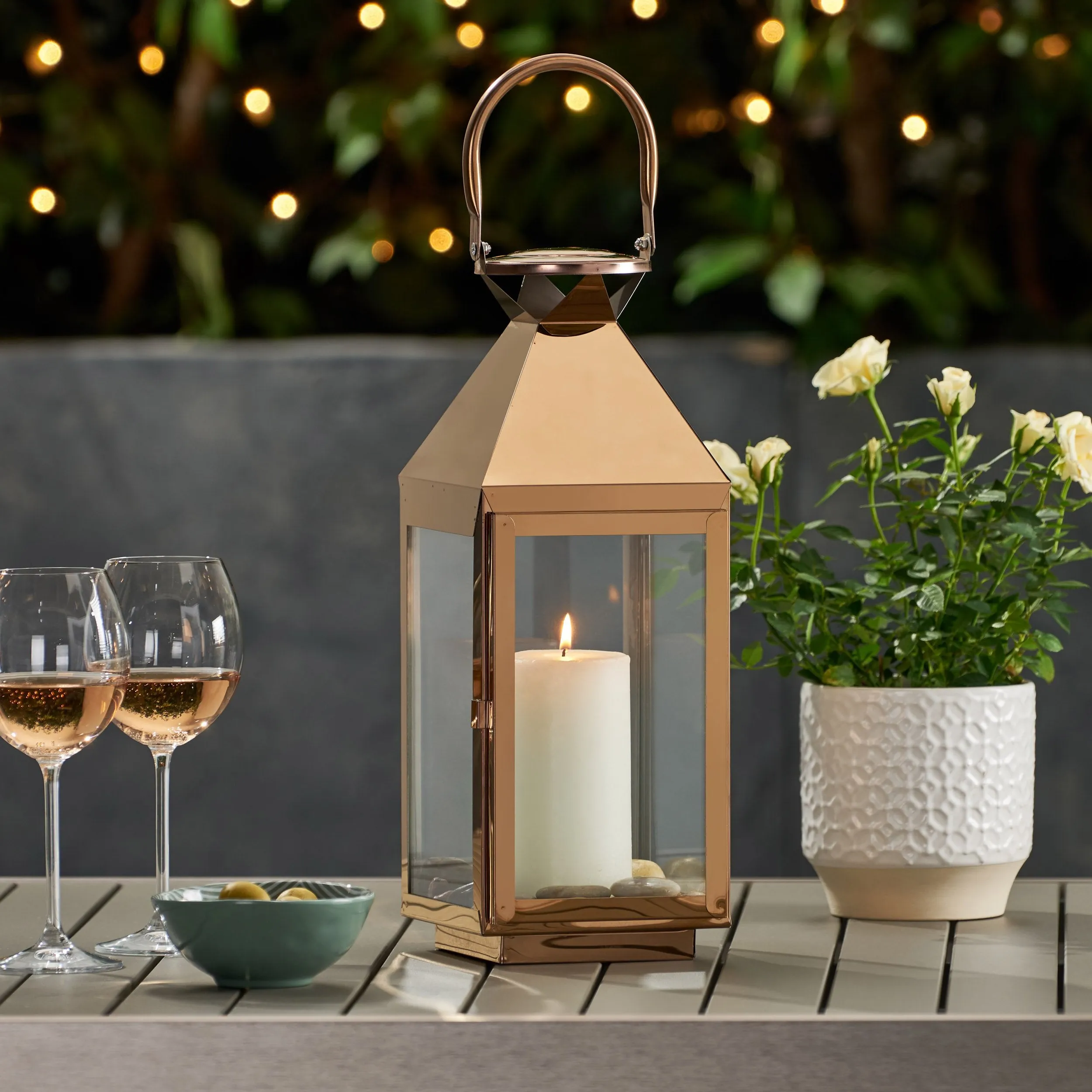 16" Modern Outdoor Stainless Steel Lantern - NH762013 patio chairs, outdoor seating
