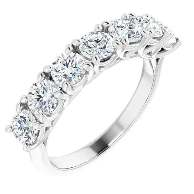 1.75 ct. Round Cut Diamond Wedding Band 7 Stone Ring