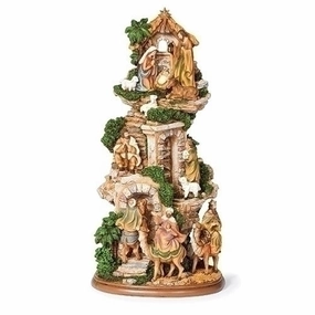 17"H STABLE W/ STAIRS NATIVITY SCENE Decorative Mirror,Home Decor Mirror