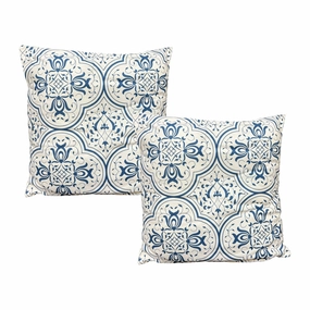 17 x 17 inch Square Cotton Accent Throw Pillows, 2-Piece Blue and White Damask Print Decorative Cushion pillows,bed pillow,sleeping cushion