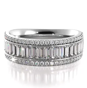 1.85 ct. Baguette And Round Diamond Wedding Band