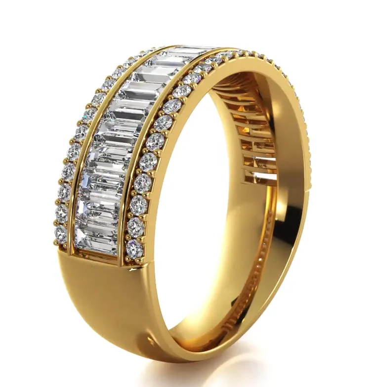 1.85 ct. Baguette And Round Diamond Wedding Band
