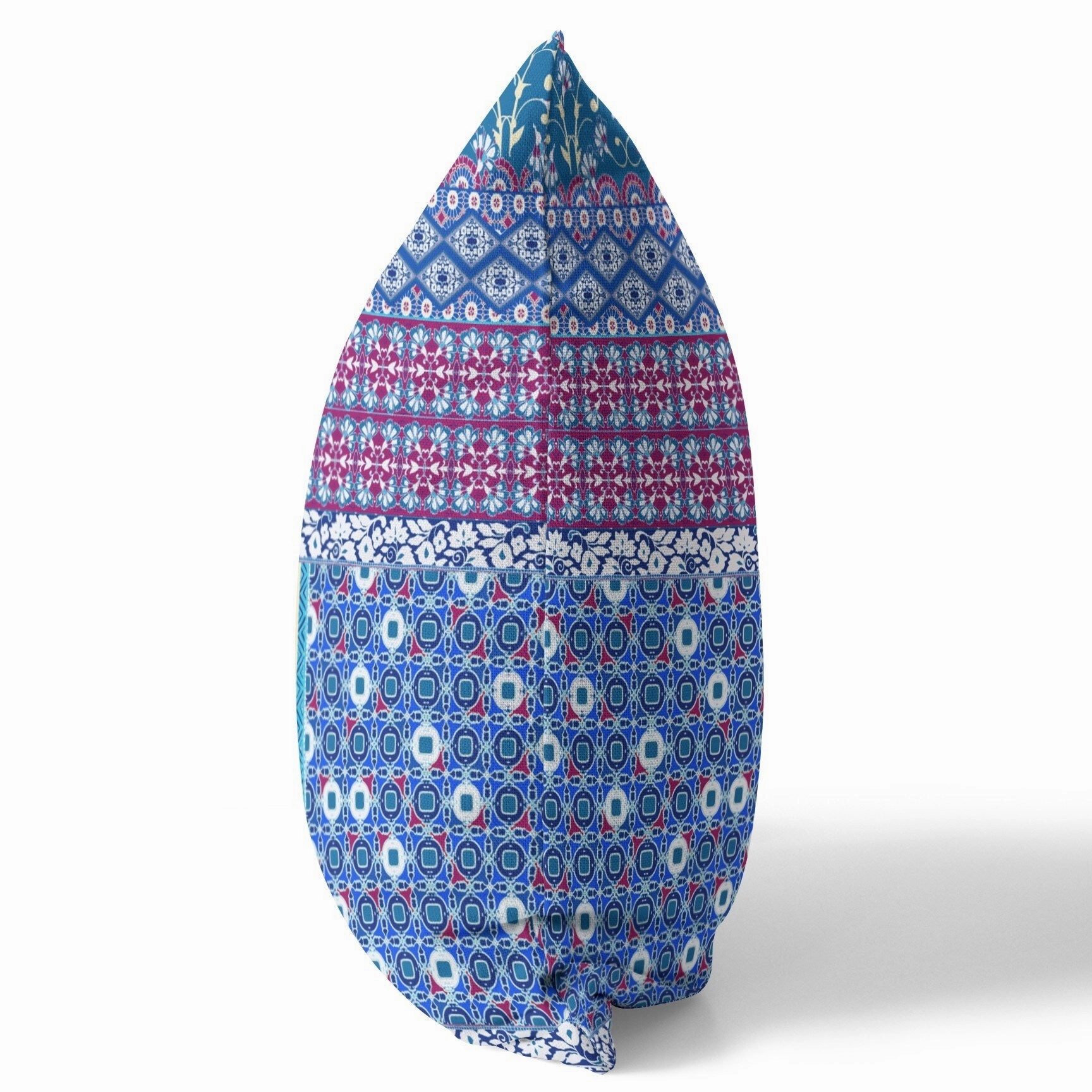 18" Navy Plum Patch Indoor Outdoor Throw Pillow - Blue
