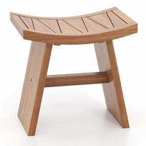 18" x 13" x 17.5" Waterproof Shower Stool with Curved Seat for Inside Shower bench seat, tufted bench