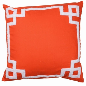 18 X 18 Inch Cotton Pillow with Border Embroidery, Set of 2, Red and White pillows,bed pillow,sleeping cushion