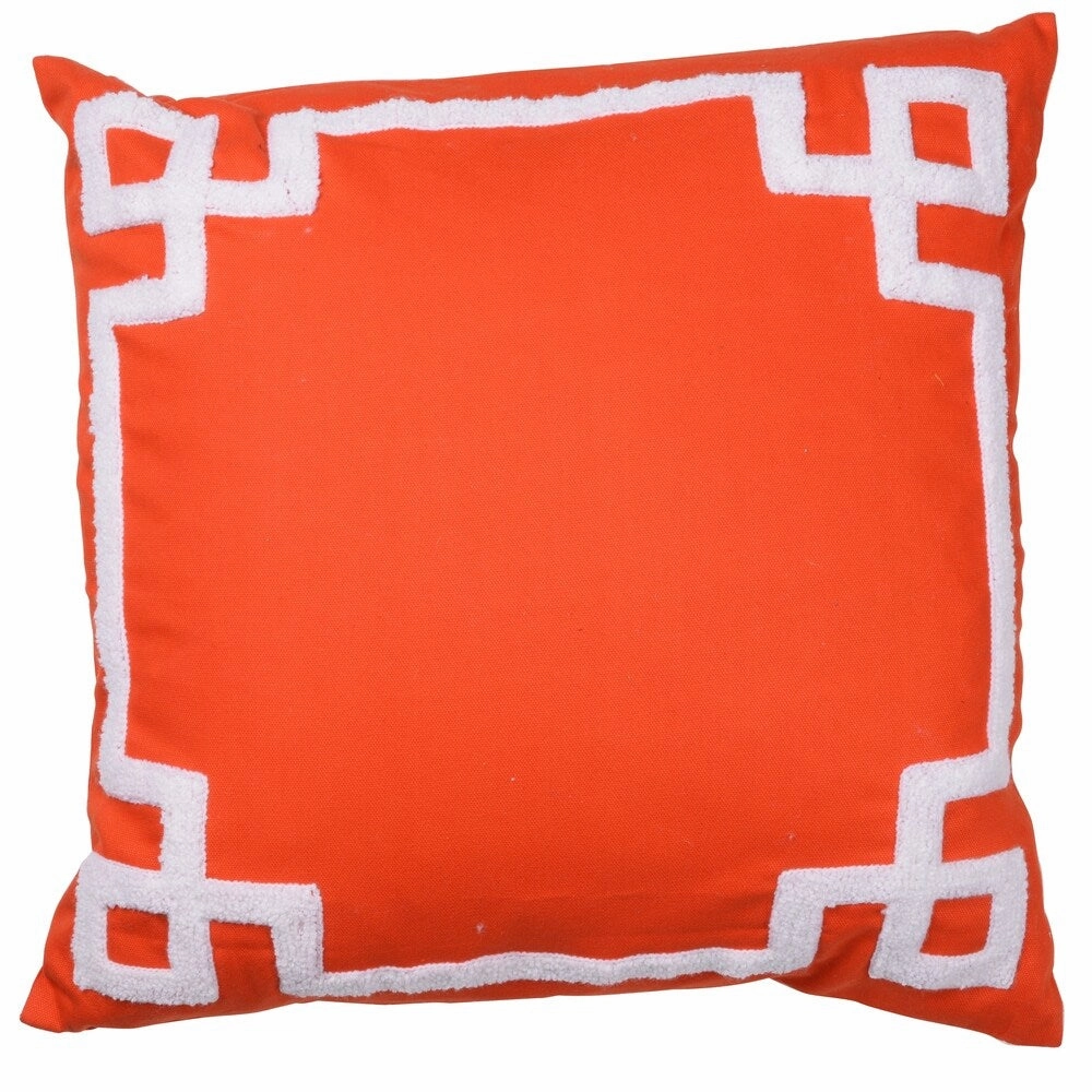 18 X 18 Inch Cotton Pillow with Border Embroidery, Set of 2, Red and White pillows,bed pillow,sleeping cushion
