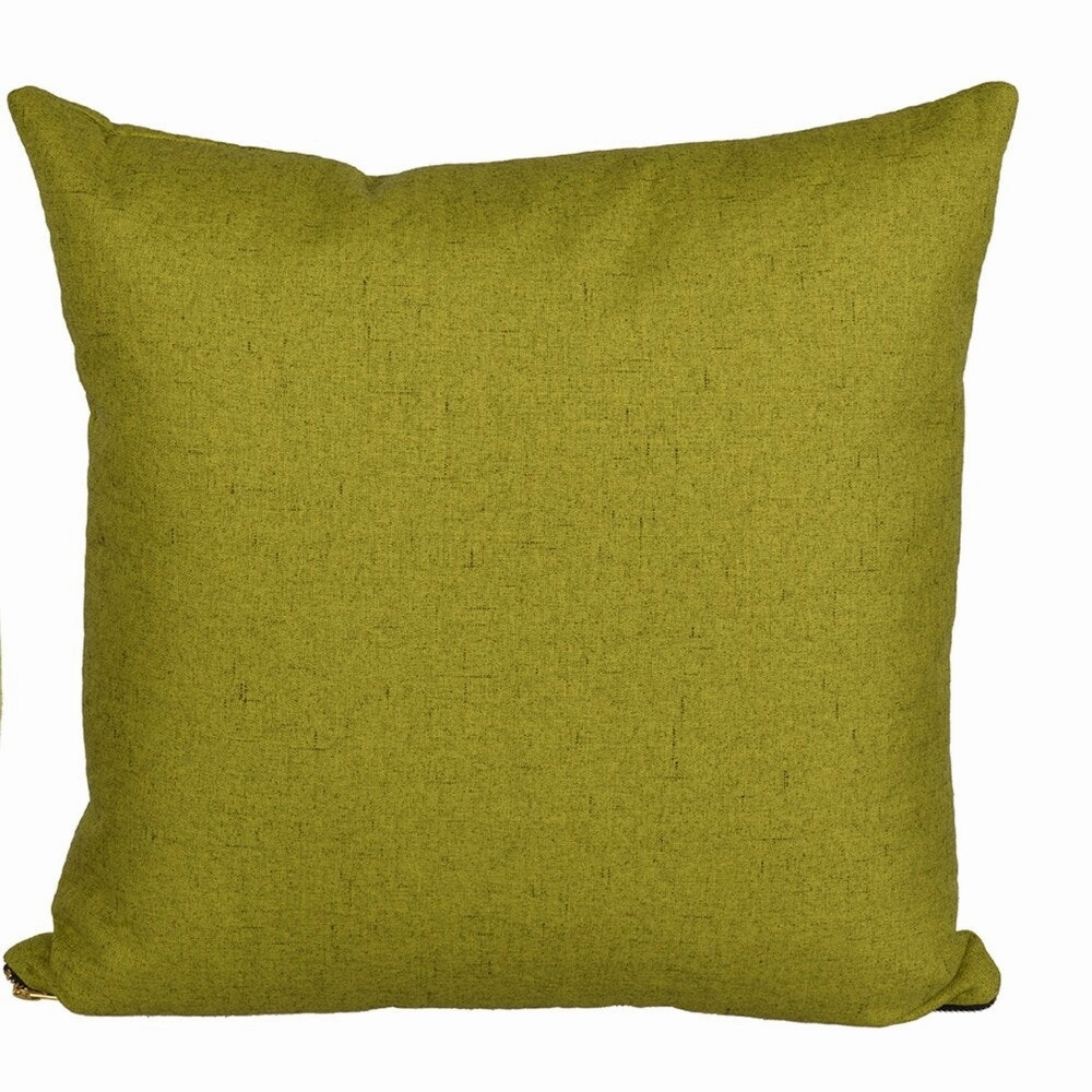 18 X 18 Inch Polyester Cover Pillow with Zipper Opening, Set of 2, Green