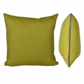 18 X 18 Inch Polyester Cover Pillow with Zipper Opening, Set of 2, Green pillows,bed pillow,sleeping cushion