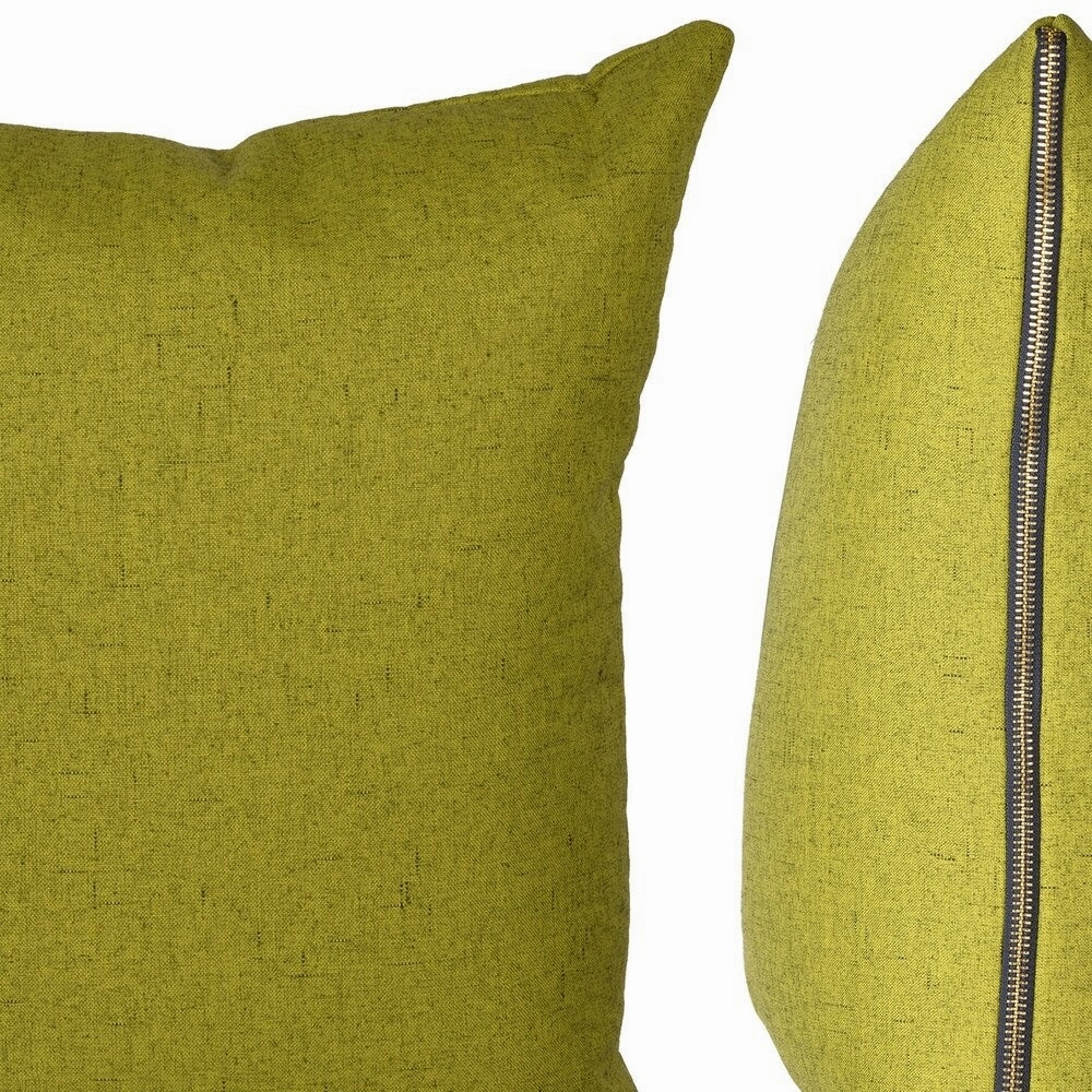 18 X 18 Inch Polyester Cover Pillow with Zipper Opening, Set of 2, Green