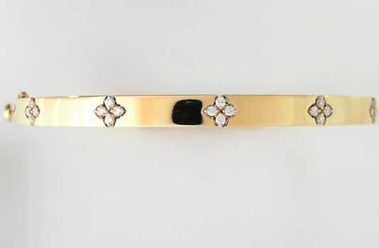 18k Yellow Gold 0.15cttw Diamond Love in Verona Bangle