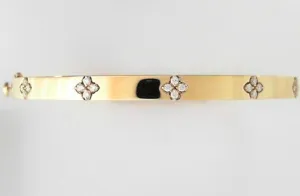 18k Yellow Gold 0.15cttw Diamond Love in Verona Bangle