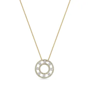 18k Yellow Gold Floating Diamond Pendant