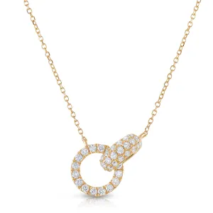 18K Yellow Gold Natural Diamonds Contemporary Necklace