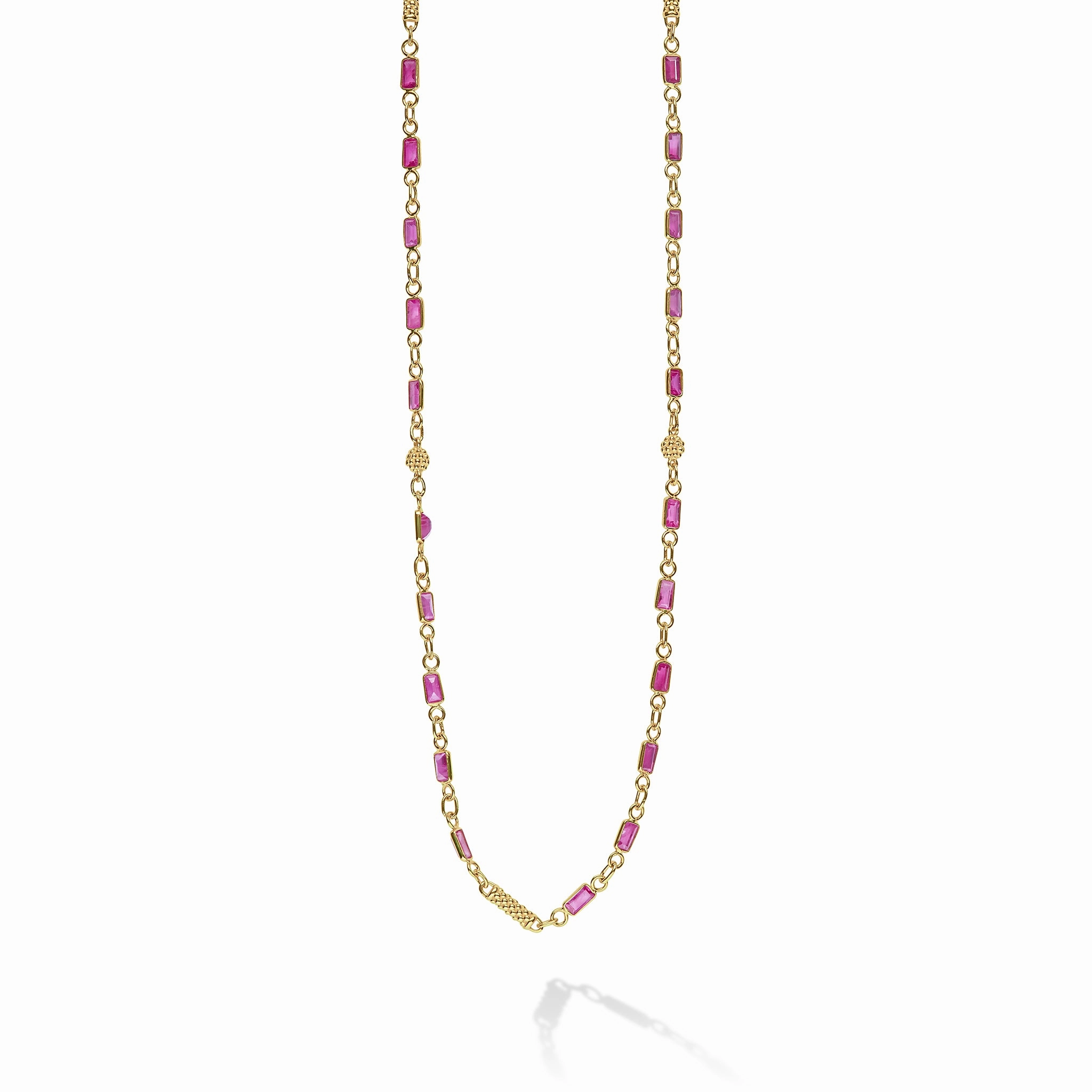 18K Caviar Gold and Ruby Icon Necklace