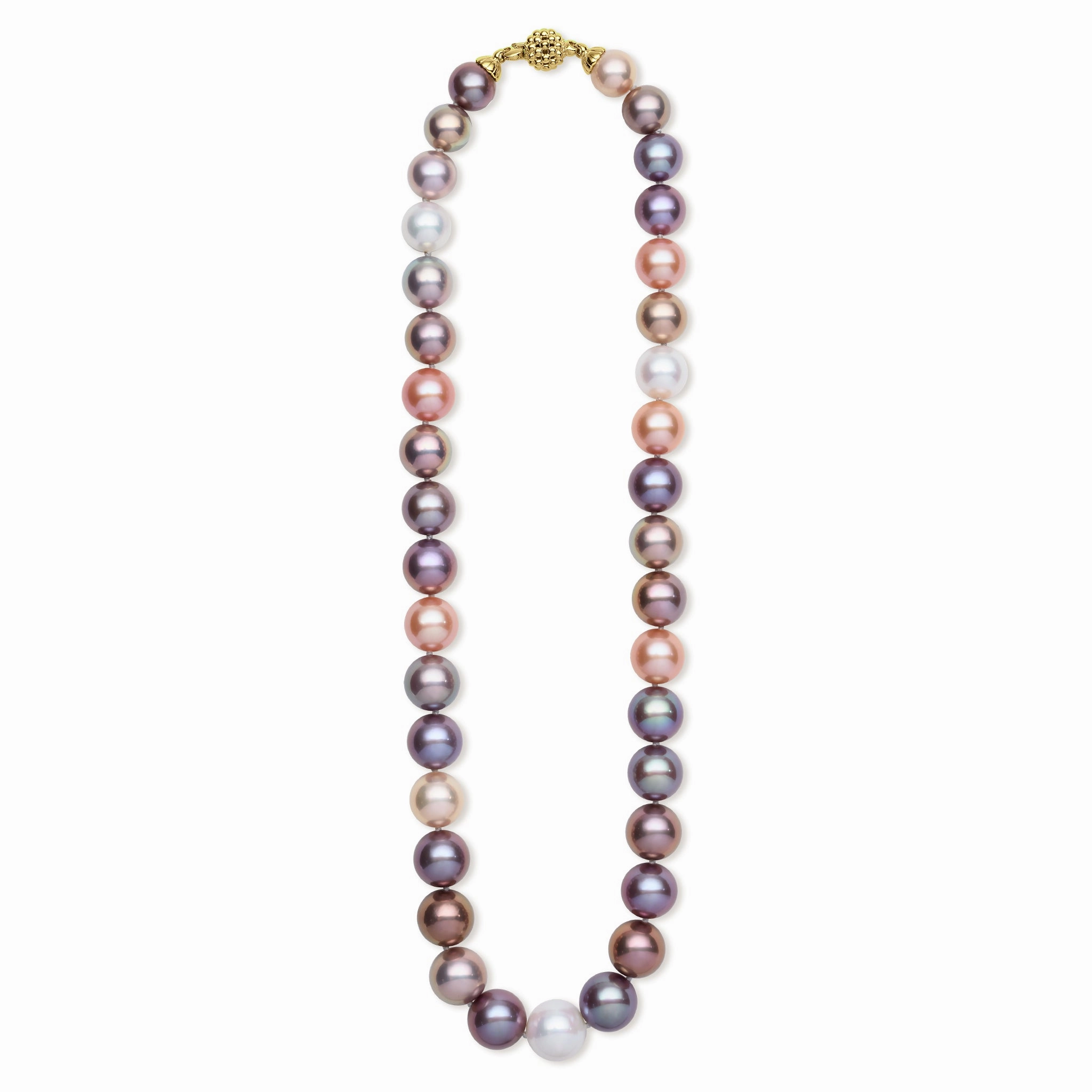 18K Caviar Gold Multi-Color Pearl Necklace