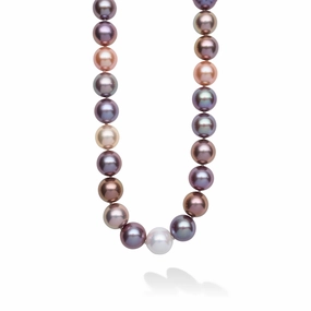 18K Caviar Gold Multi-Color Pearl Necklace