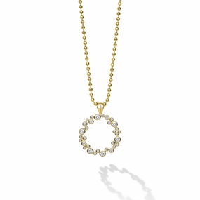 18K Fizz Diamond Circle Pendant Necklace