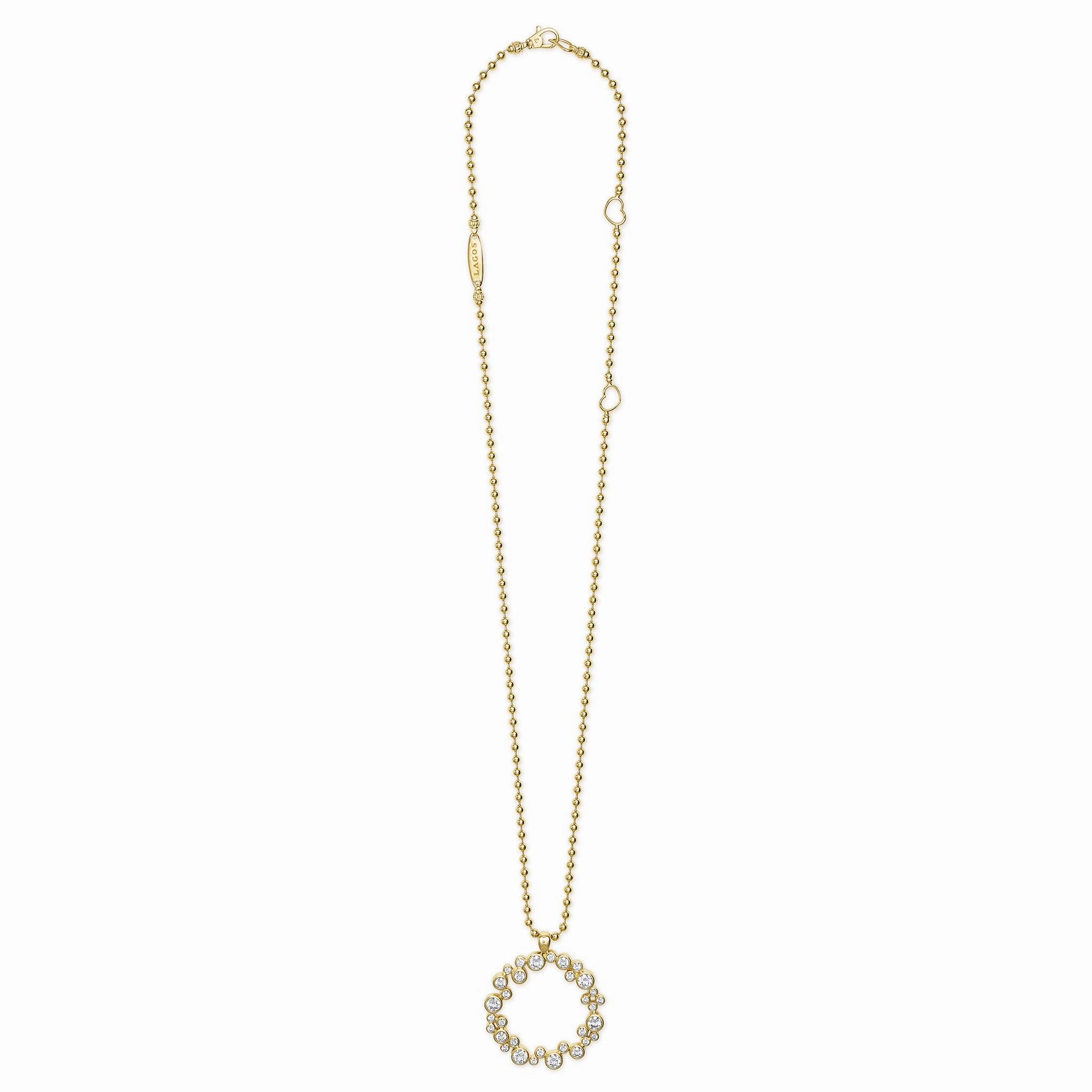 18K Fizz Diamond Circle Pendant Necklace