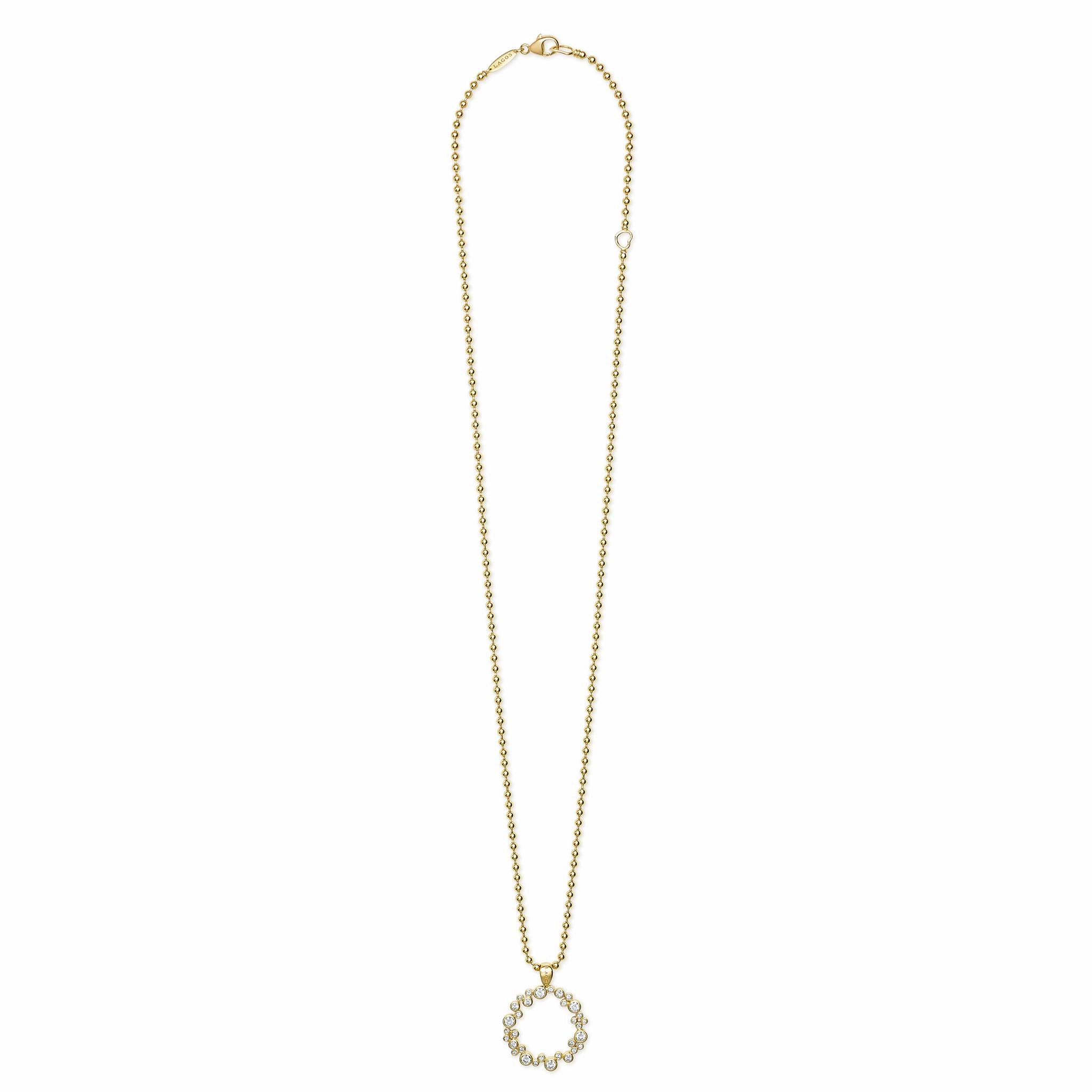 18K Fizz Diamond Circle Pendant Necklace