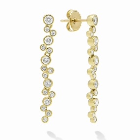 18K Fizz Diamond Drop Linear Earrings