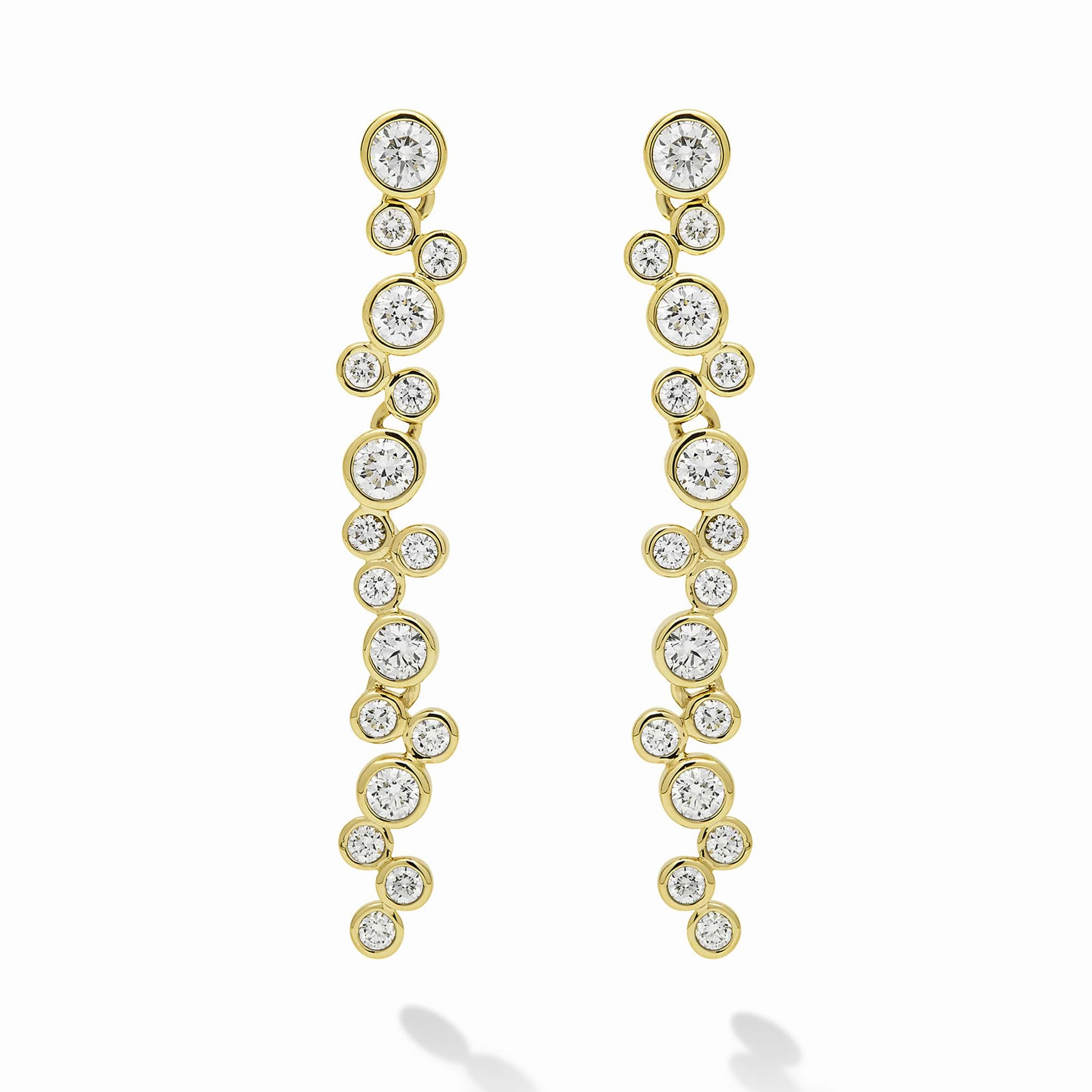 18K Fizz Diamond Drop Linear Earrings