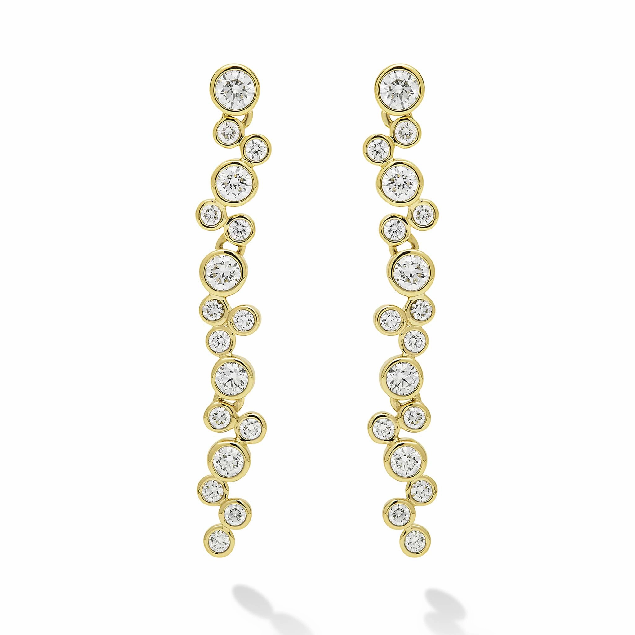 18K Fizz Diamond Drop Linear Earrings