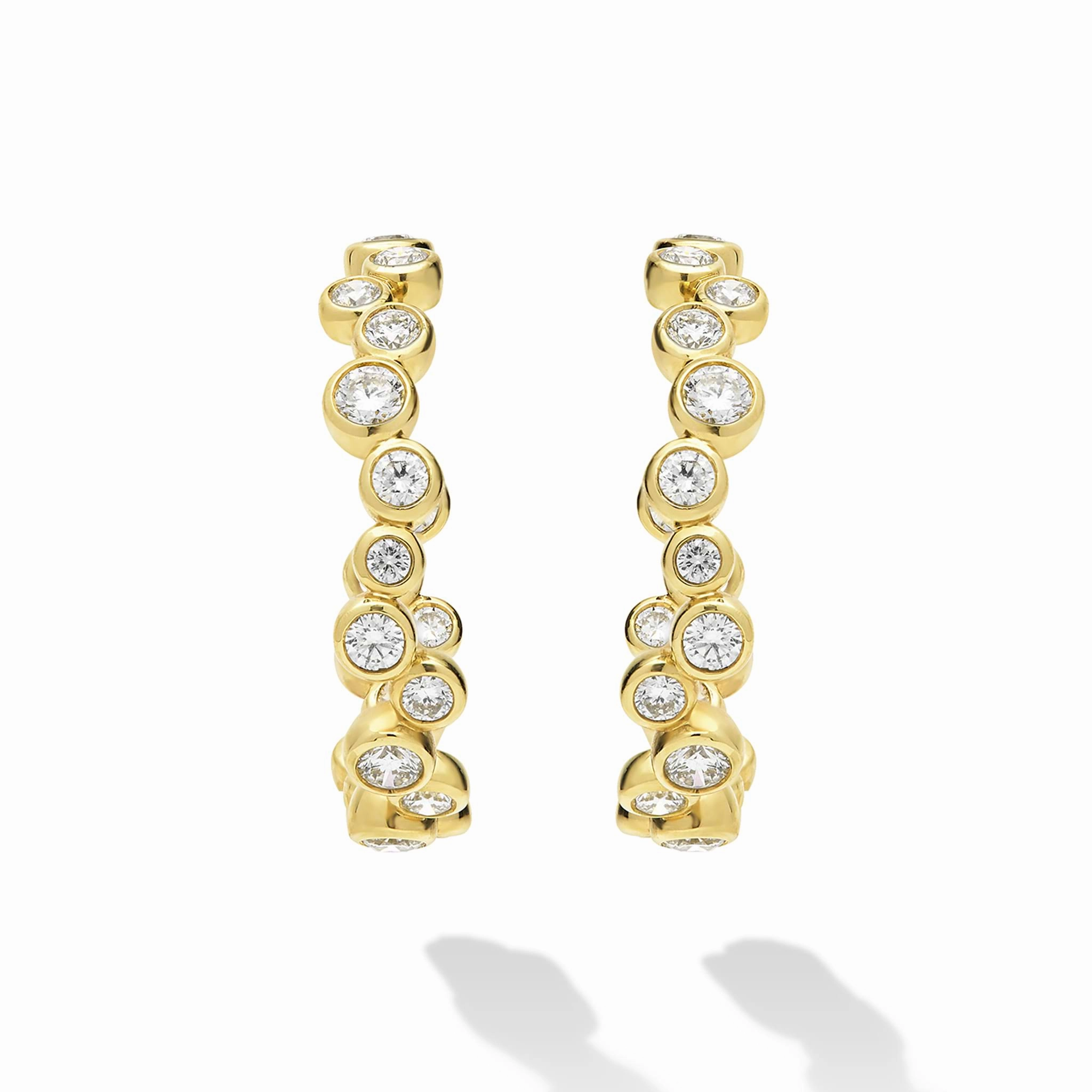 18K Fizz Diamond Hoop Earrings