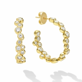 18K Fizz Diamond Hoop Earrings