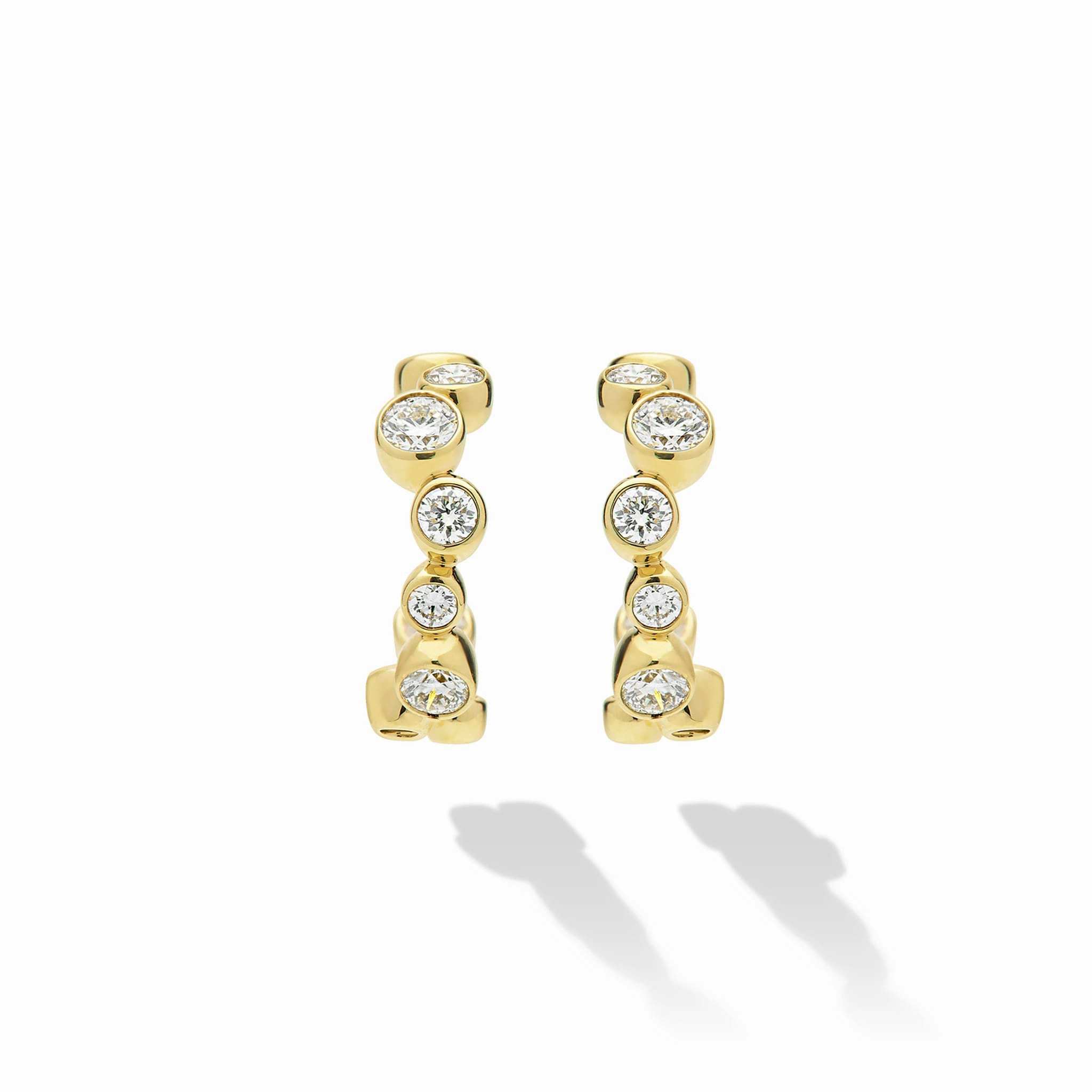 18K Fizz Diamond Huggie Earrings