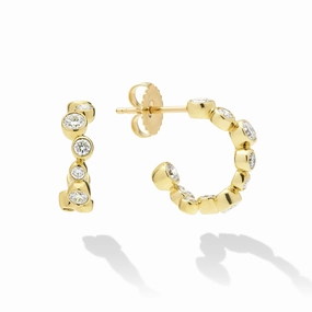 18K Fizz Diamond Huggie Earrings