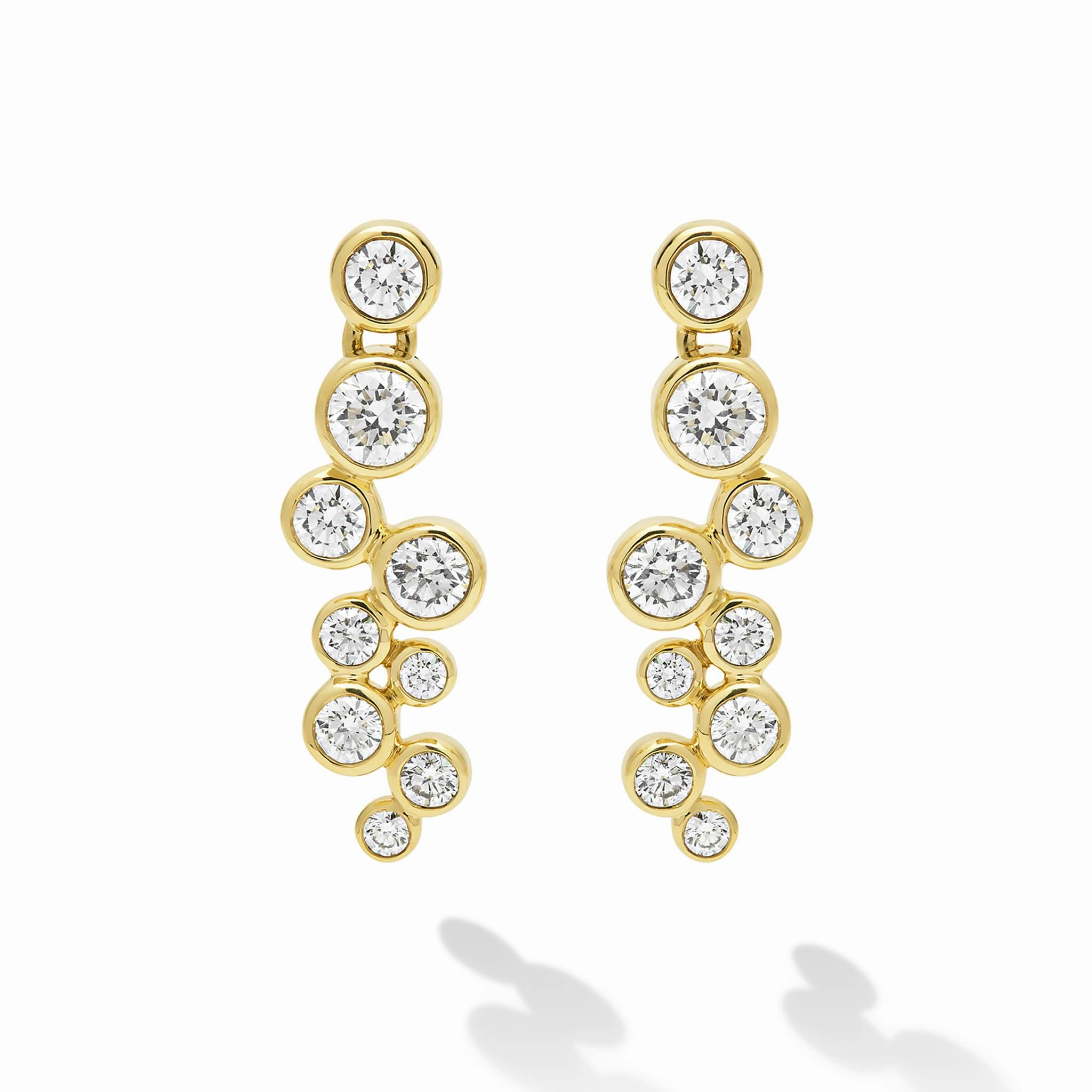 18K Fizz Diamond Linear Earrings