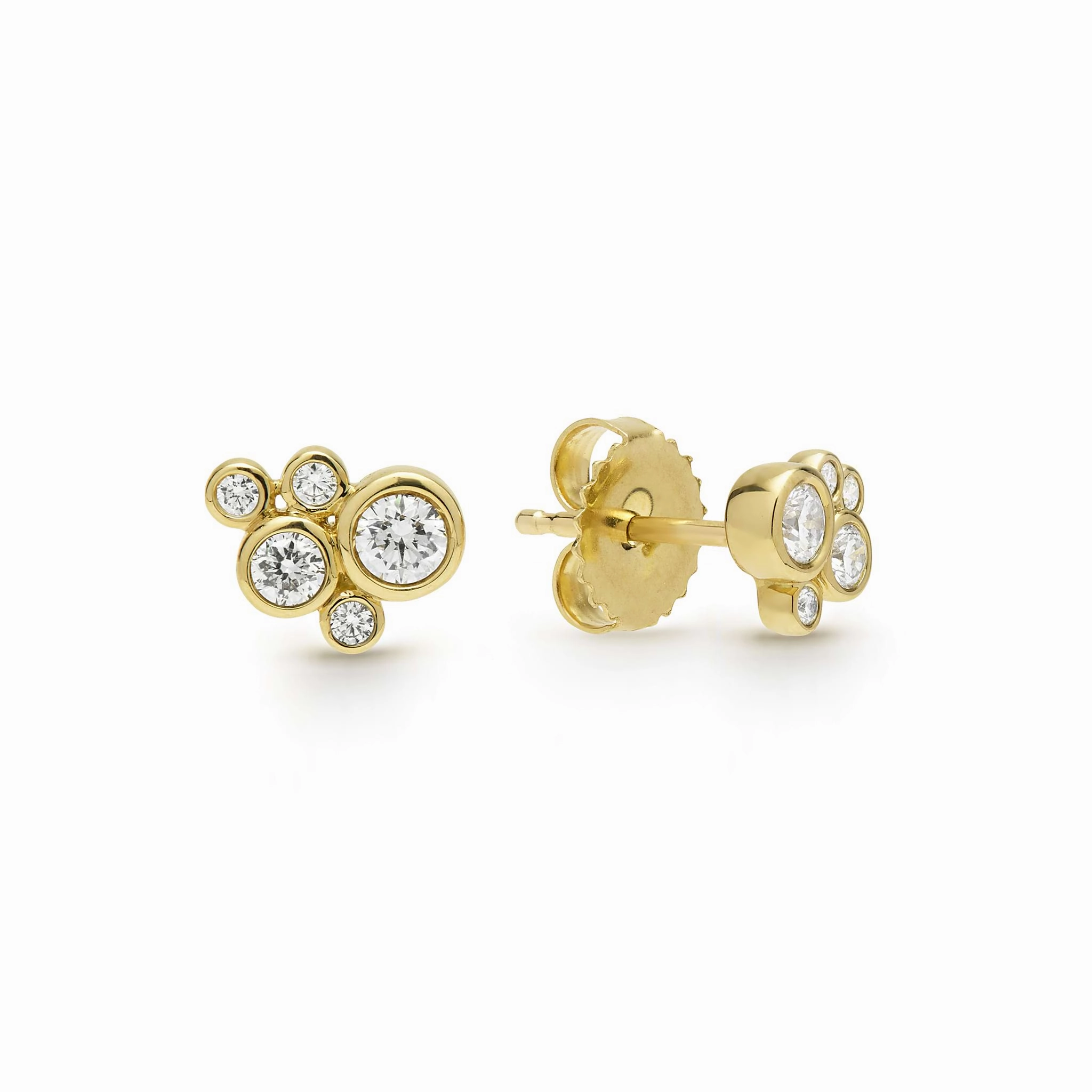 18K Fizz Five Diamond Cluster Studs