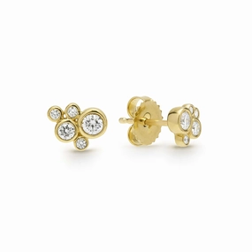 18K Fizz Five Diamond Cluster Studs