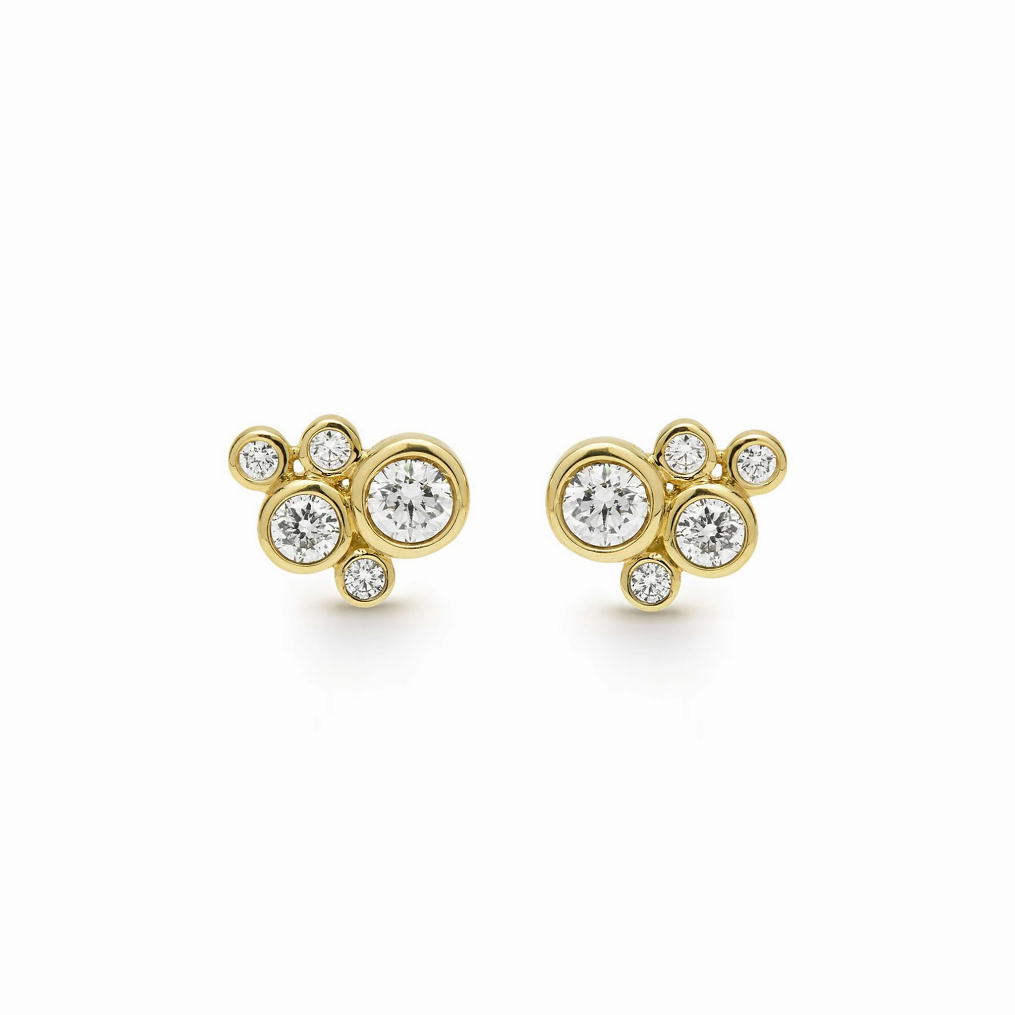 18K Fizz Five Diamond Cluster Studs