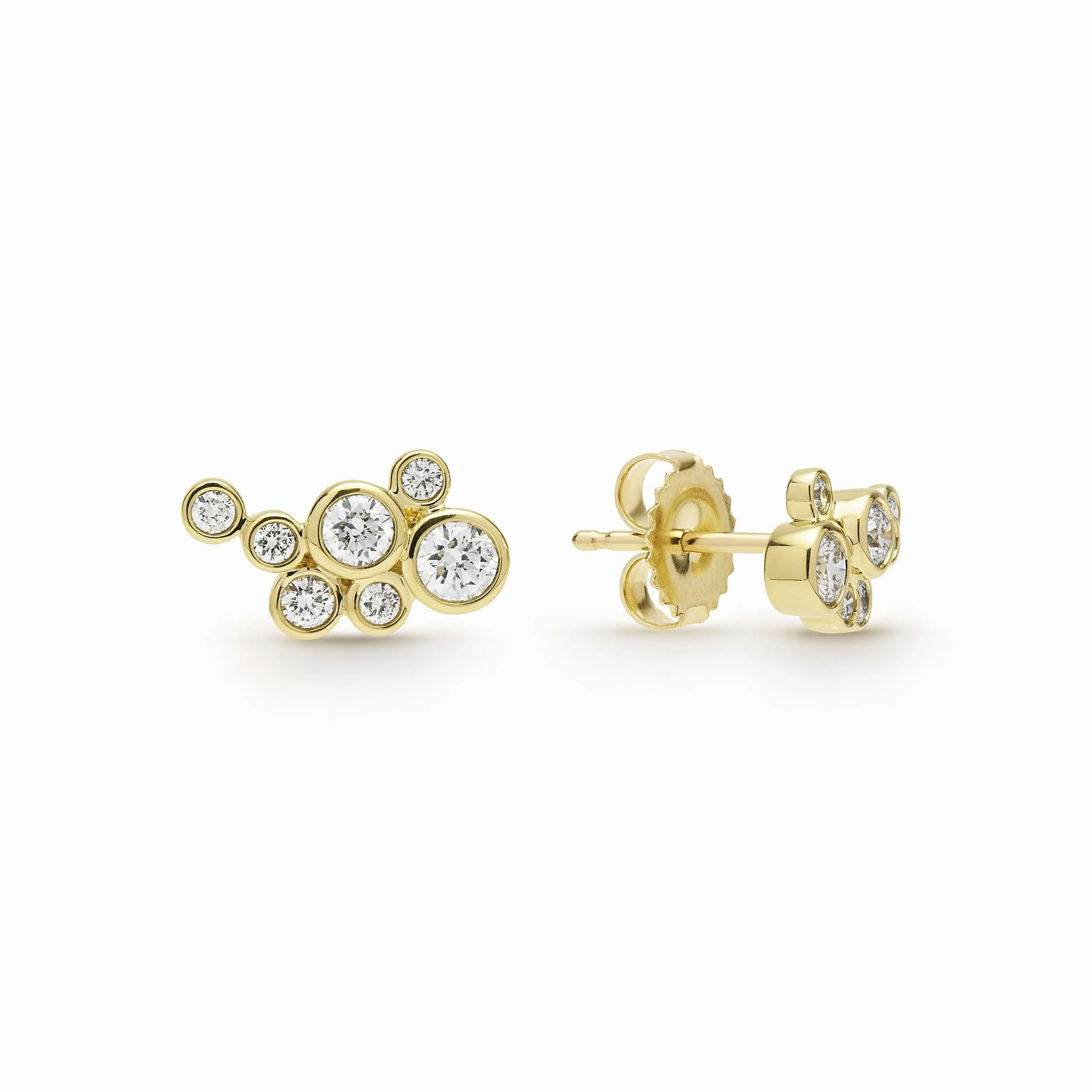 18K Fizz Seven Diamond Cluster Studs