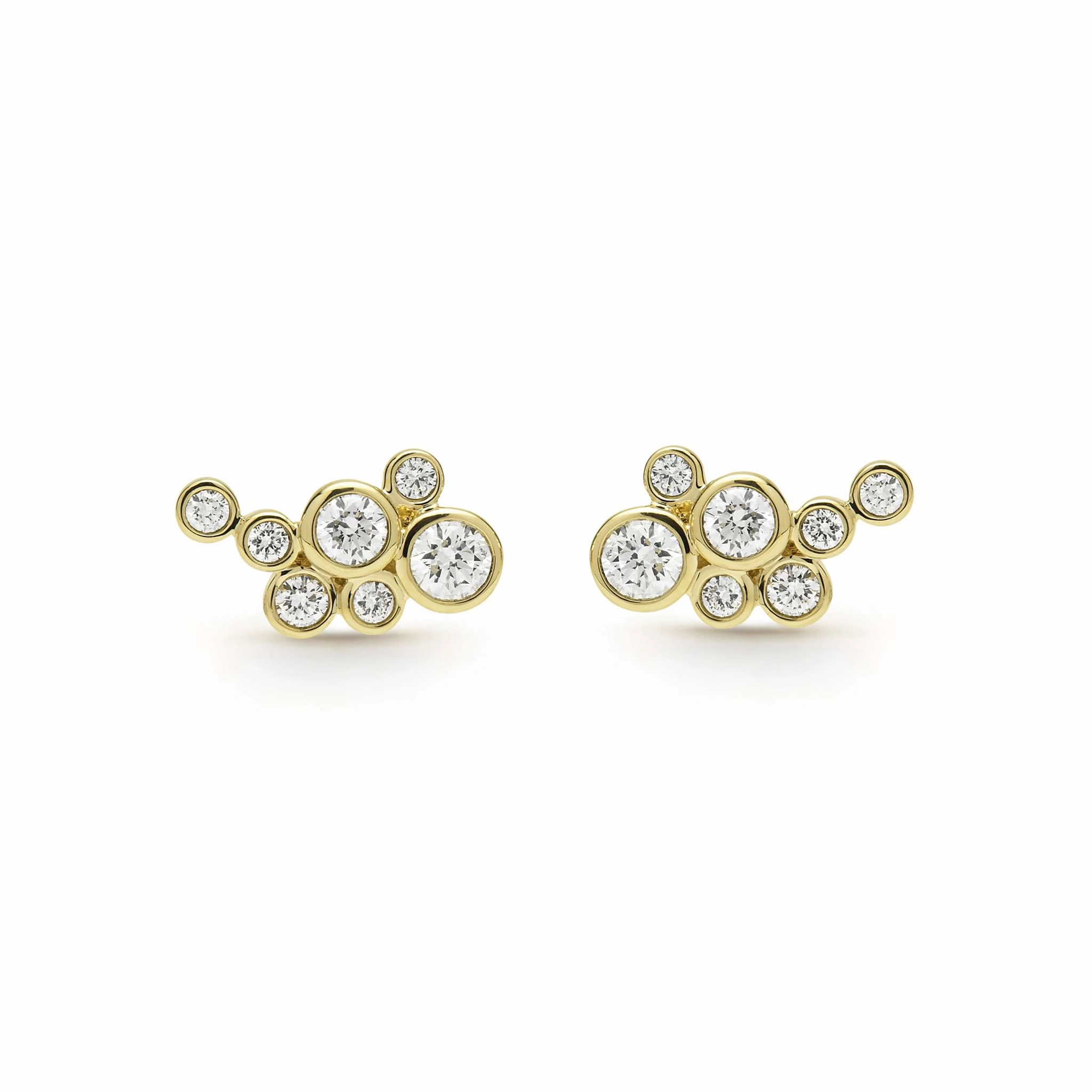 18K Fizz Seven Diamond Cluster Studs