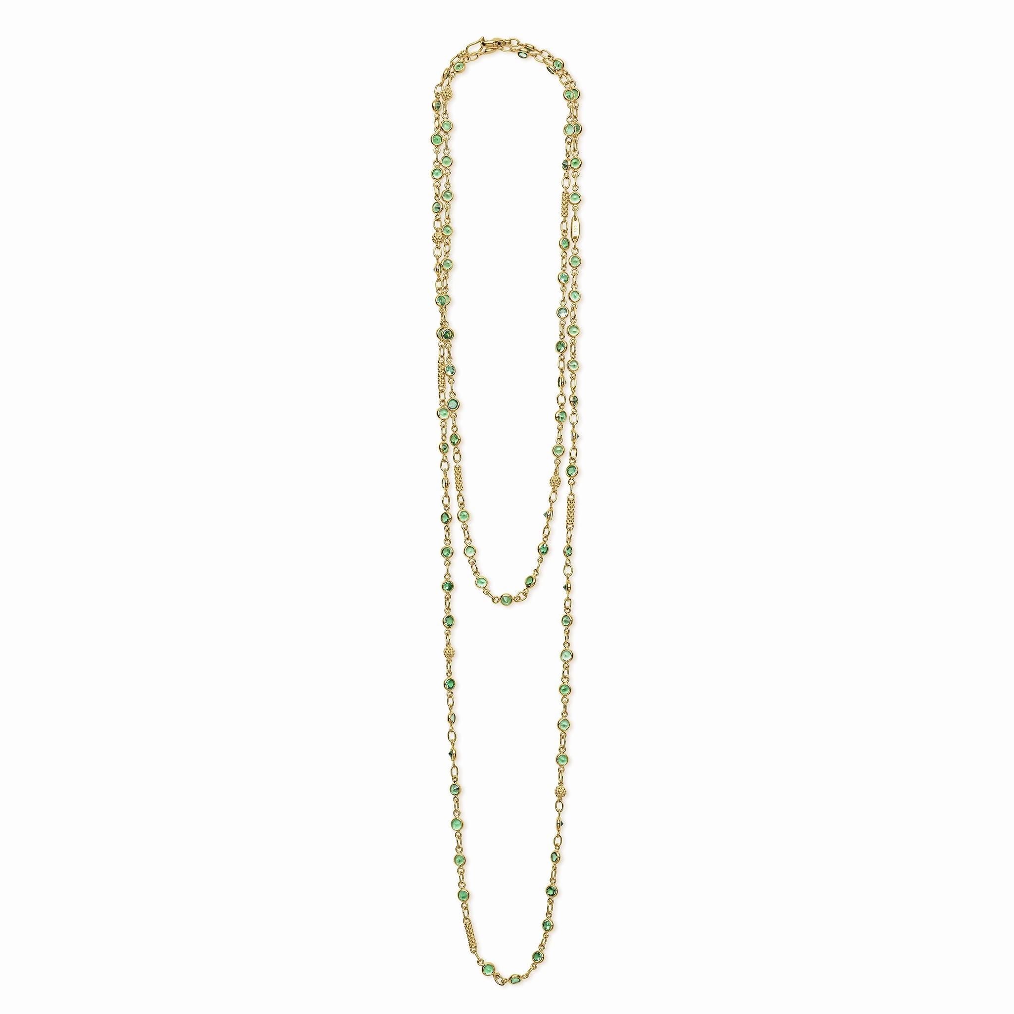 18K Garnet Tsavorite Necklace