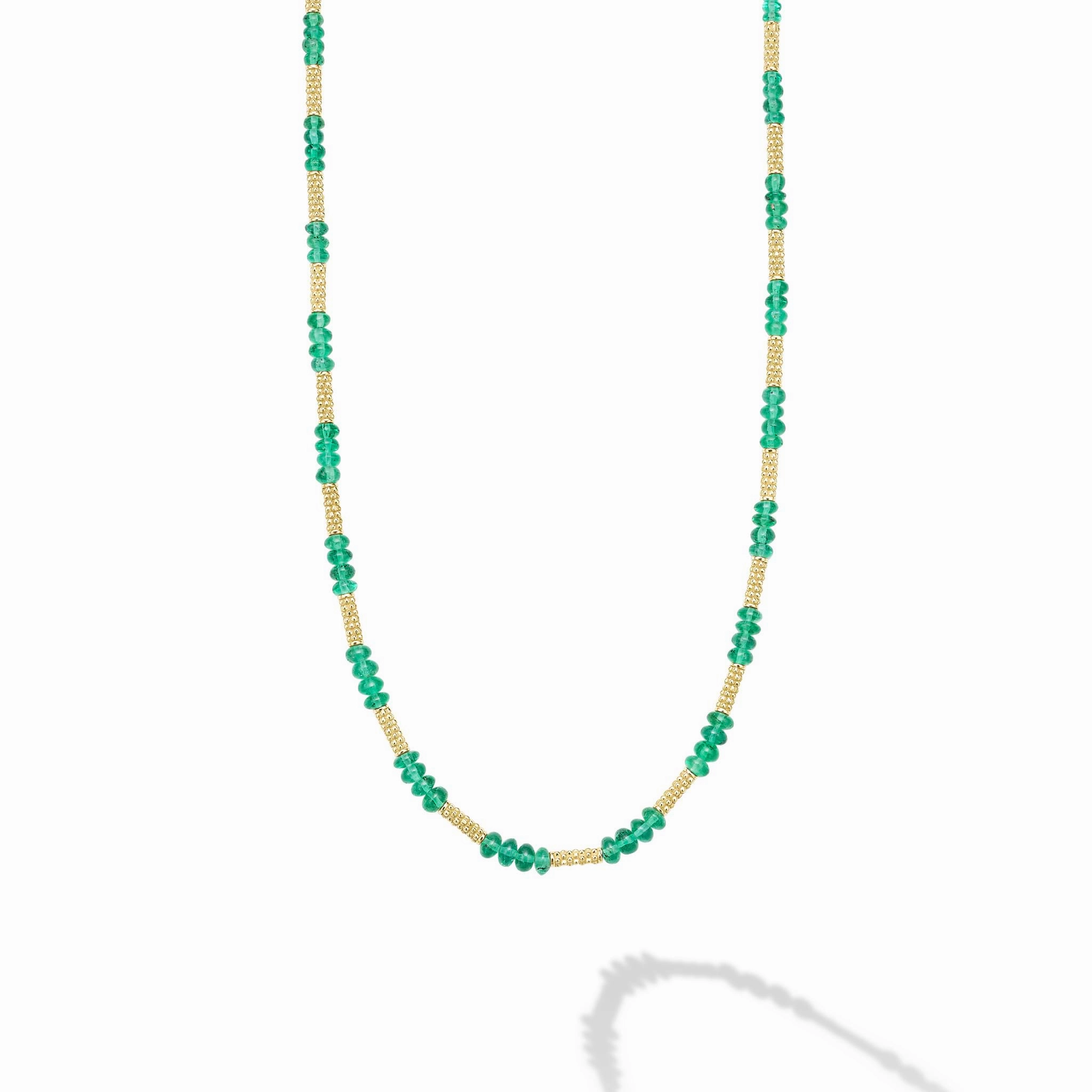 18K Gold and Emerald Necklace