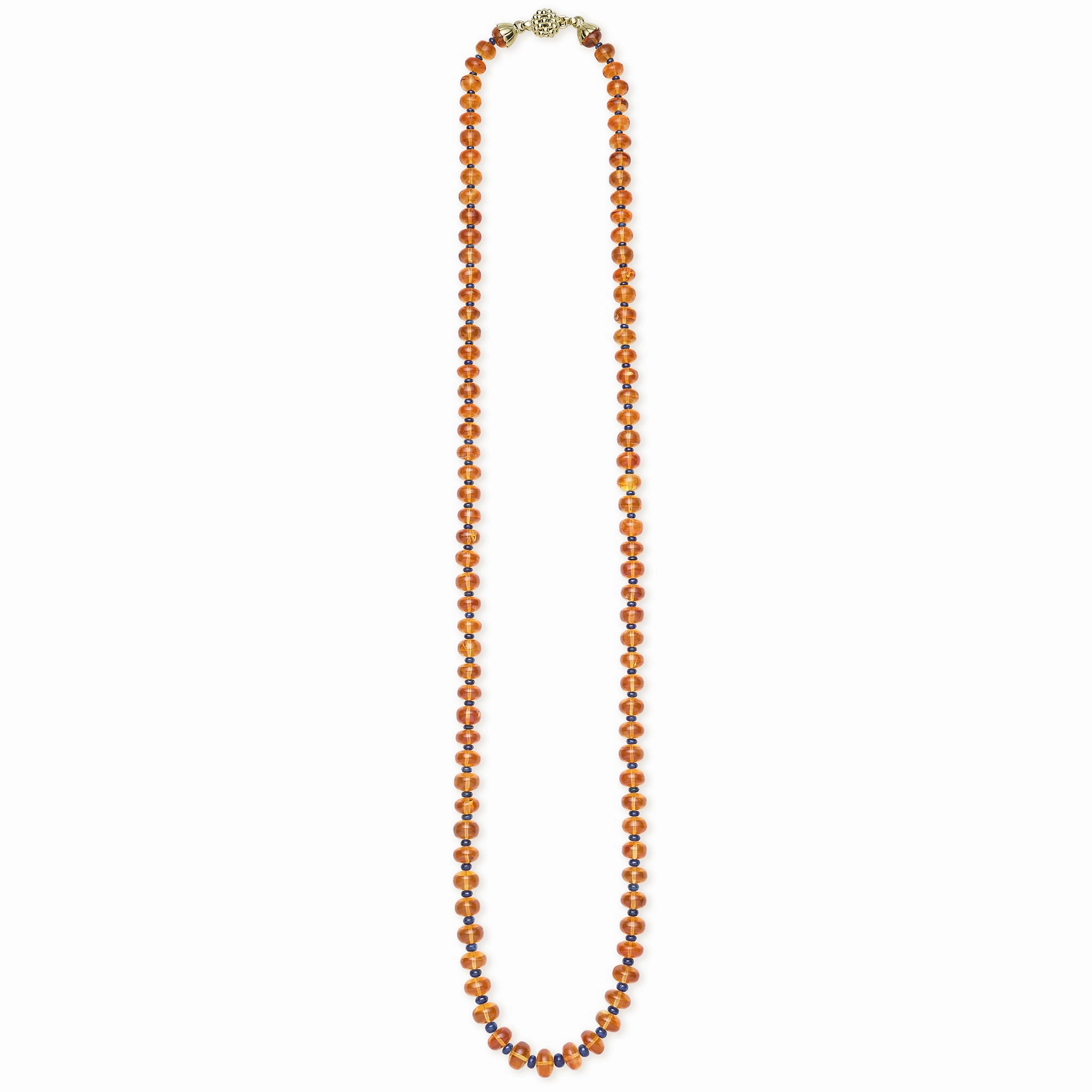 18K Gold Citrine & Sapphire Roundel Necklace
