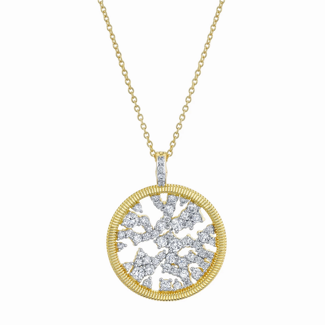 18k Yellow Gold Diamond Celestial Necklace