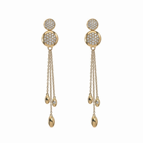 18K Yellow Gold Diamond Earrings