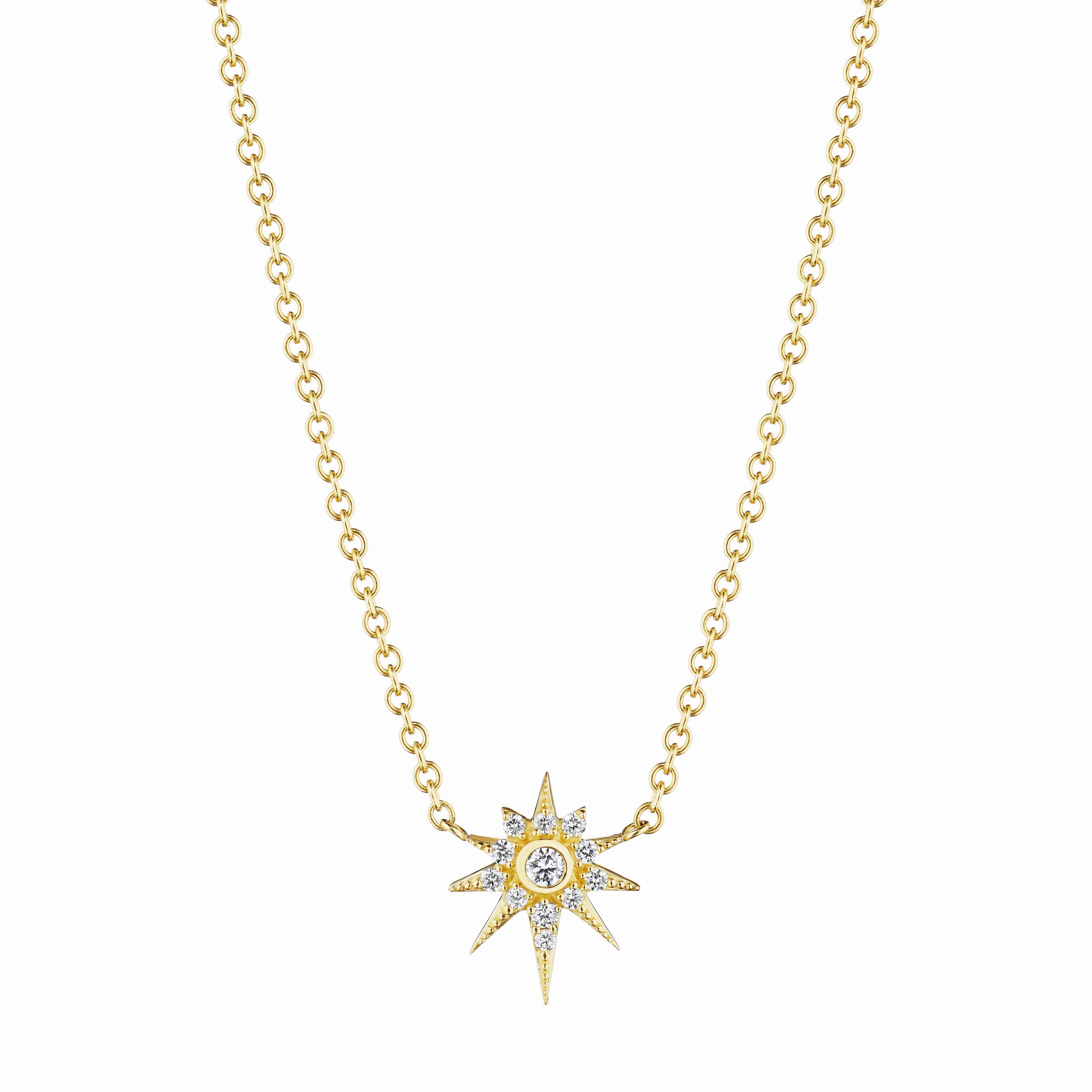 18k Yellow Gold Diamond Star Pendant