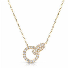18K Yellow Gold Natural Diamonds Contemporary Necklace