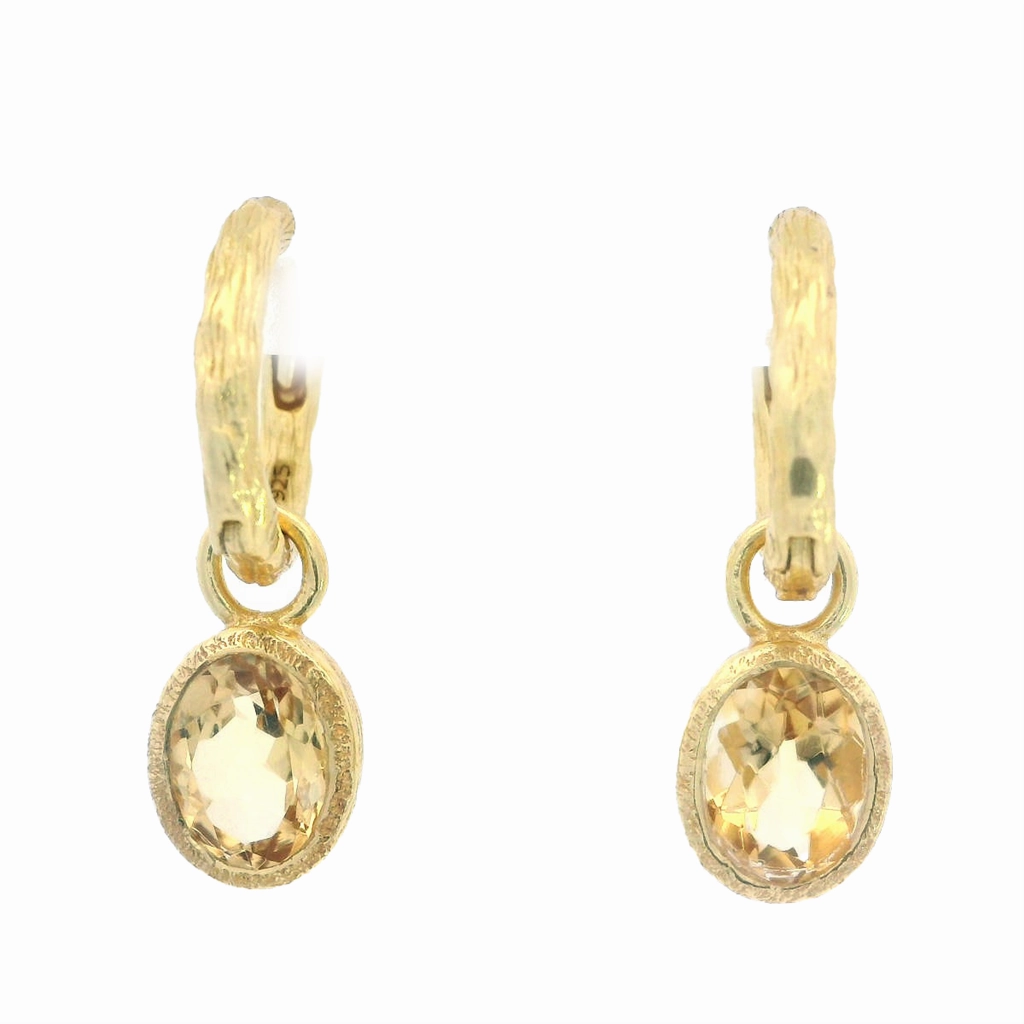 18K Yellow Gold Vermeil Citrine Dangle Earrings