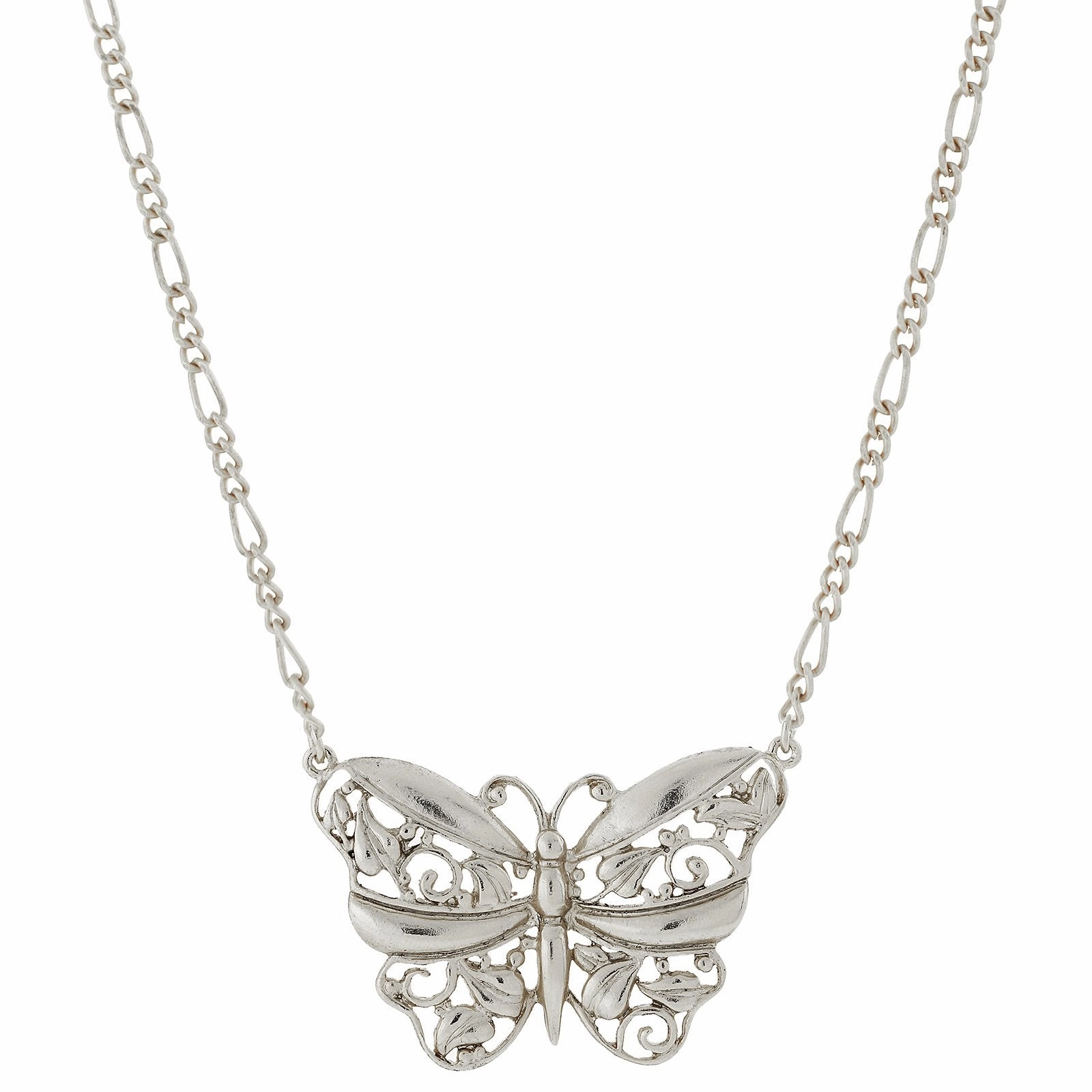 1928 Jewelry&reg; Silver-Tone Butterfly Pendant Necklace 16"Adj.