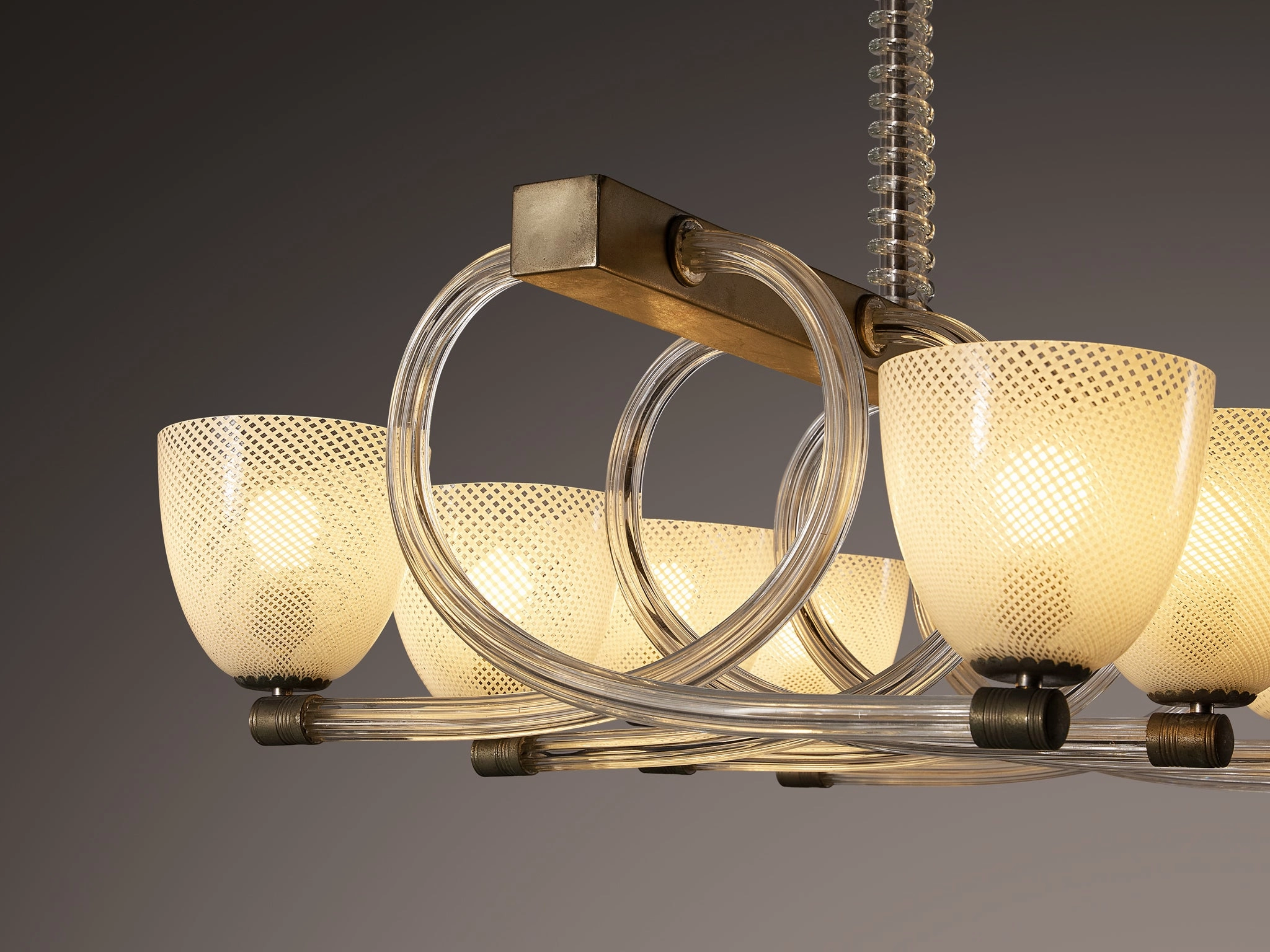 1930s Seguso Murano Grand Chandelier in Murano Glass