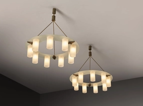 1950s Mid-Century Modern Italian Chandeliers in Satin Glass and Brass Knife Set,Kitchen Knives
