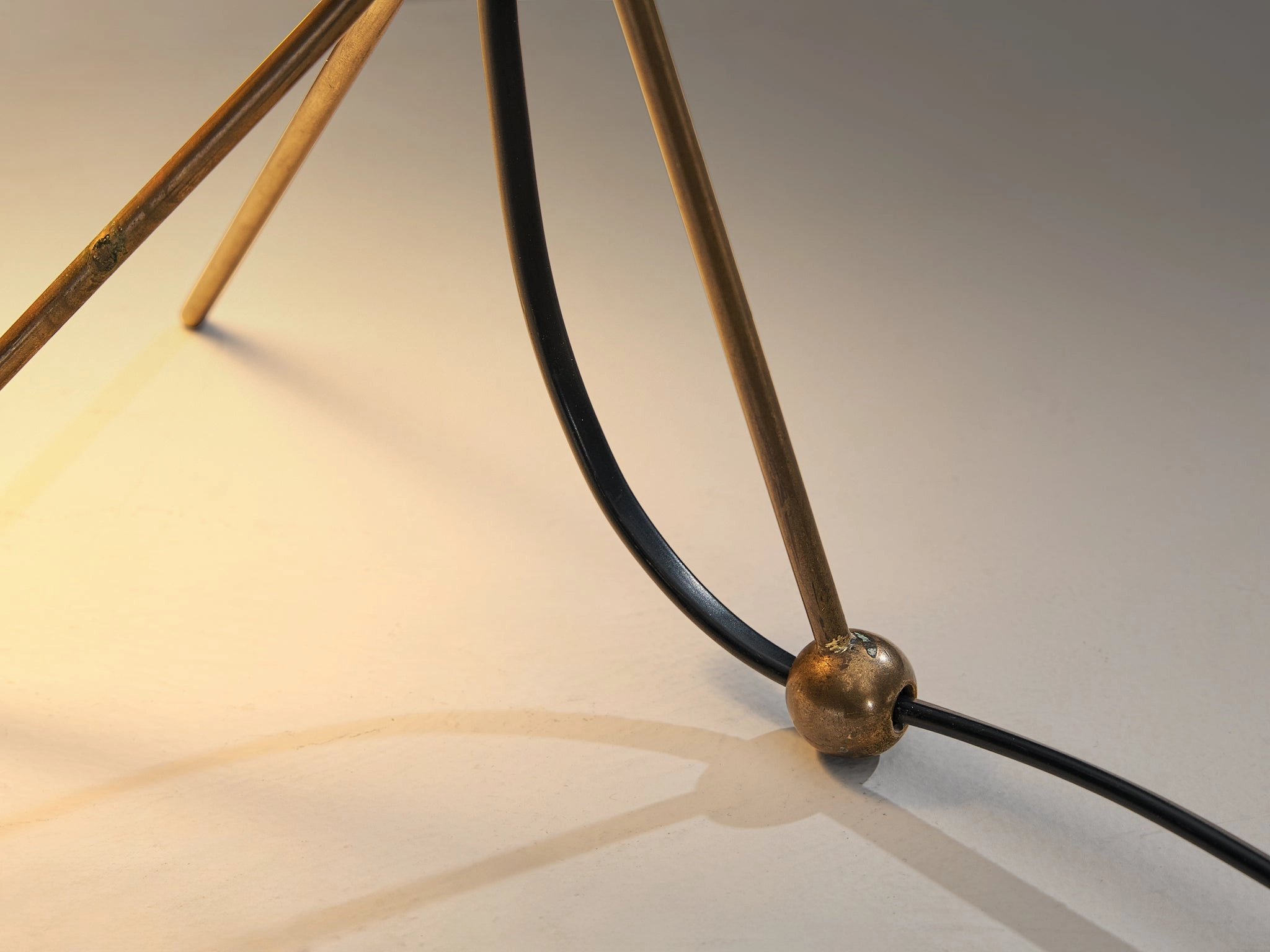 1950s Mid-Century Modern Italian Desk Lamp in Brass with Perforated Shade